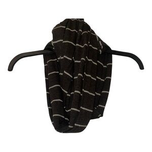 Vince Brown and White Striped Infinity Scarf